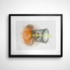 Laser Photocoagulation retina framed art Watercolor