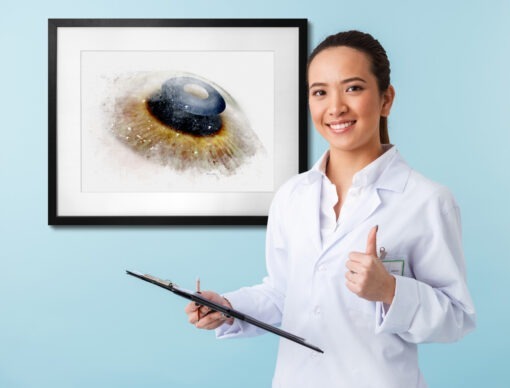 KAMRA eye surgery art framed print doctor gift